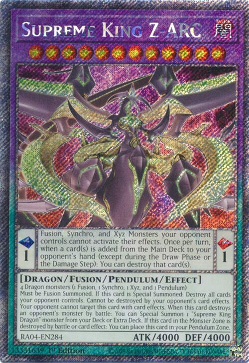 Supreme King Z-ARC [RA04-EN284] Platinum Secret Rare | Good Games Morley