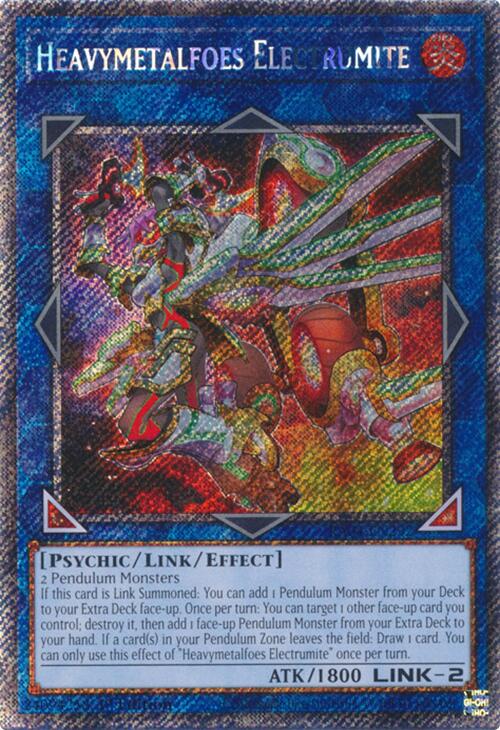 Heavymetalfoes Electrumite [RA04-EN292] Platinum Secret Rare | Good Games Morley