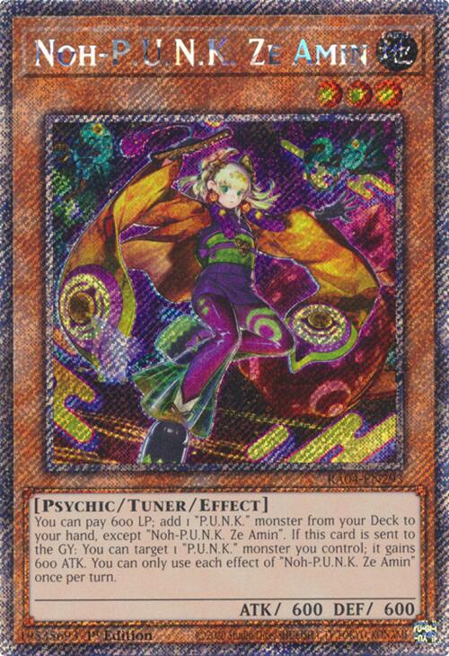 Noh-P.U.N.K. Ze Amin [RA04-EN293] Platinum Secret Rare | Good Games Morley