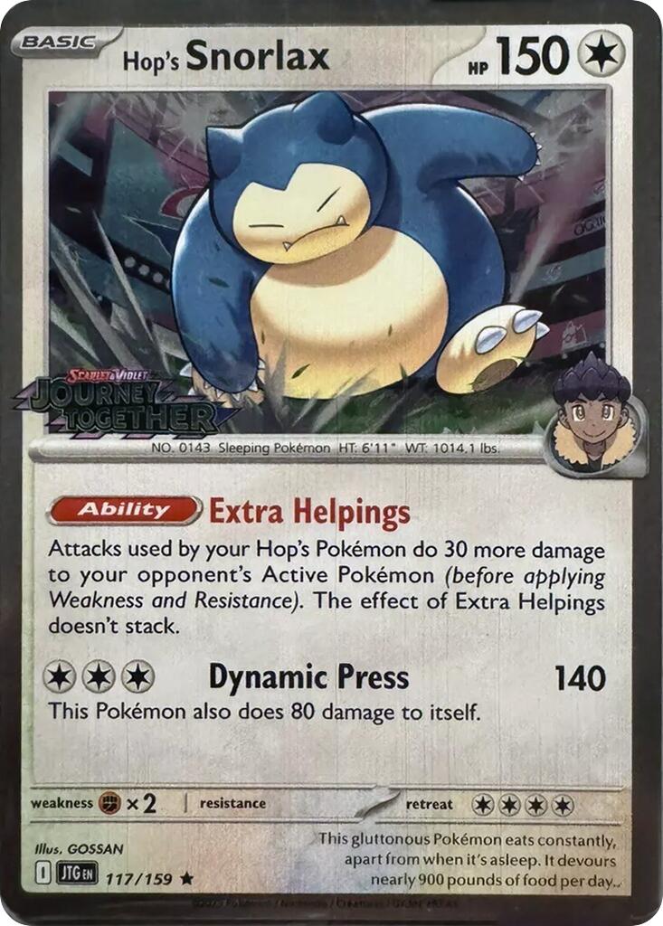 Hop's Snorlax (117/159) (Cosmos Holo) [Scarlet & Violet: Journey Together] | Good Games Morley