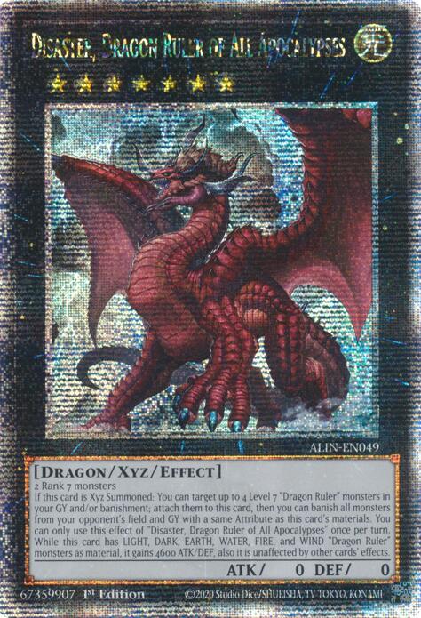 Disaster, Dragon Ruler of All Apocalypses [ALIN-EN049] Quarter Century Secret Rare | Good Games Morley