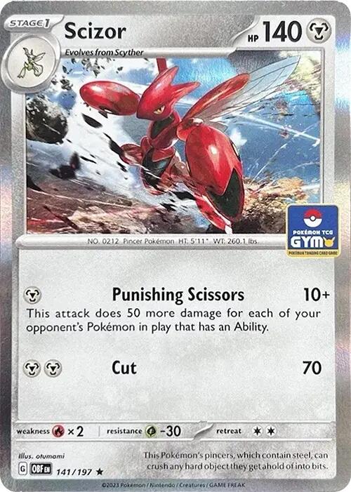 Scizor (141/197) (Pokemon Gym Promo) [Scarlet & Violet: Obsidian Flames] | Good Games Morley