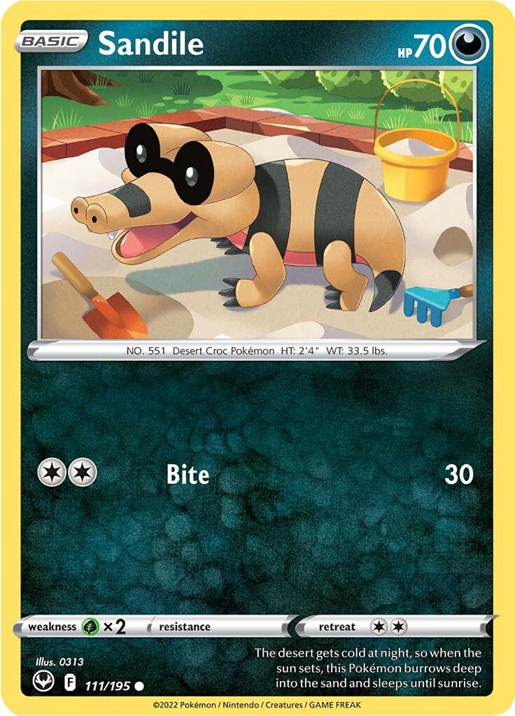 Sandile (111/195) [Sword & Shield: Silver Tempest] | Good Games Morley