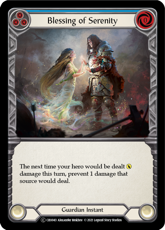 Blessing of Serenity (Blue) [U-CRU043] (Crucible of War Unlimited)  Unlimited Rainbow Foil | Good Games Morley