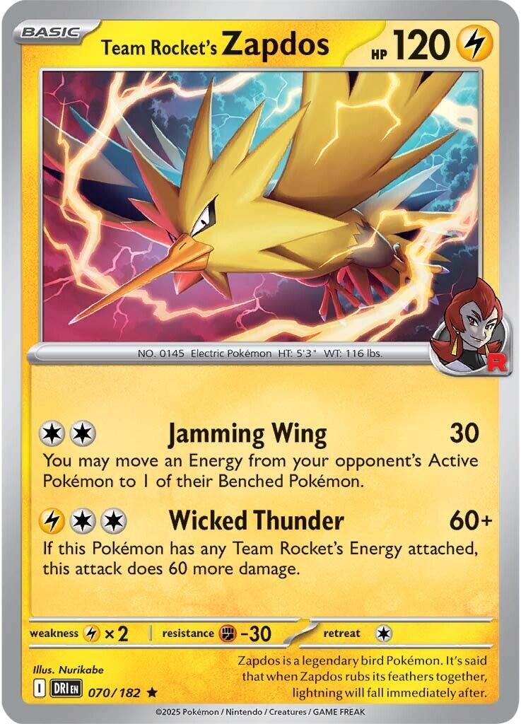 Team Rocket's Zapdos (070/182) [Scarlet & Violet: Destined Rivals] | Good Games Morley