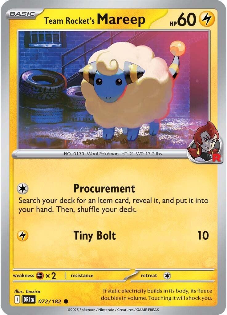 Team Rocket's Mareep (072/182) [Scarlet & Violet: Destined Rivals] | Good Games Morley