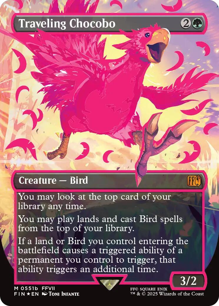 Traveling Chocobo (Borderless) (Neon Ink Pink) [FINAL FANTASY] | Good Games Morley