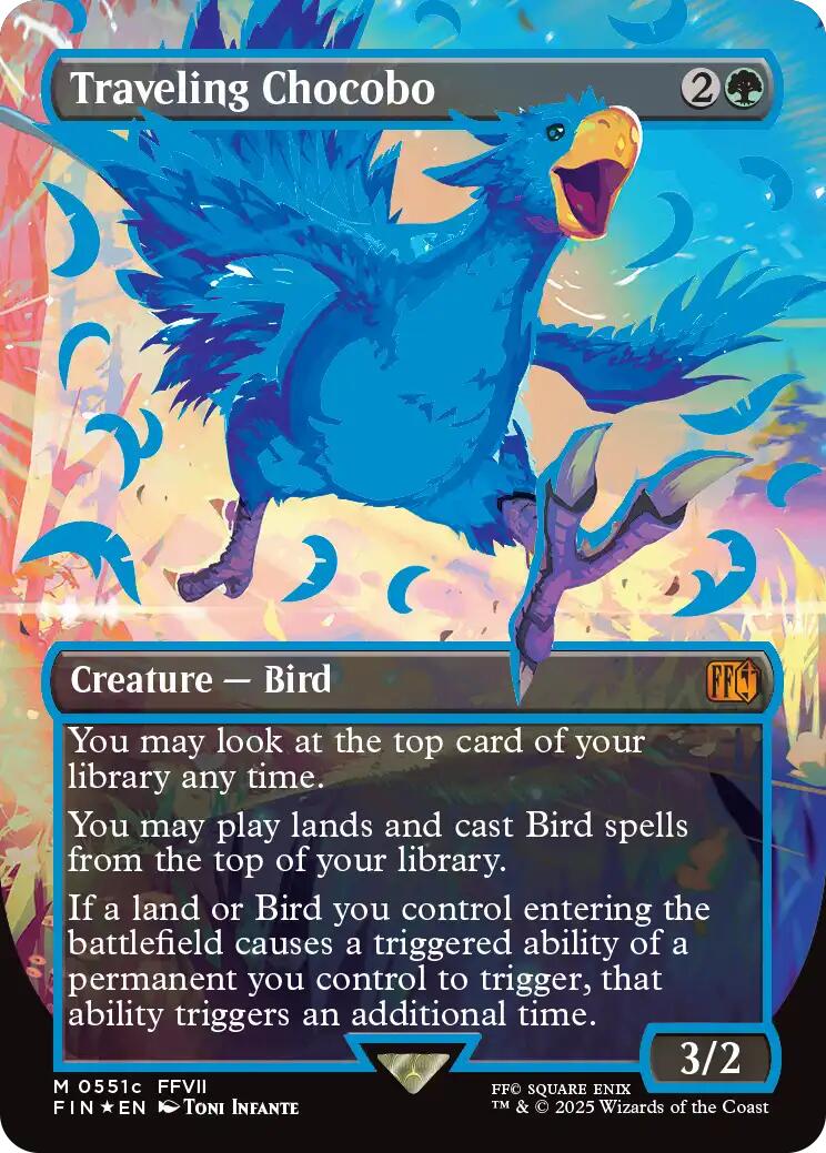 Traveling Chocobo (Borderless) (Neon Ink Blue) [FINAL FANTASY] | Good Games Morley