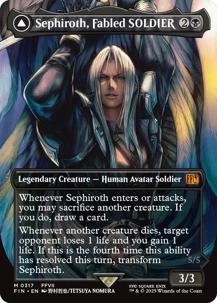 Sephiroth, Fabled SOLDIER // Sephiroth, One-Winged Angel (Borderless) (0317) [FINAL FANTASY] | Good Games Morley