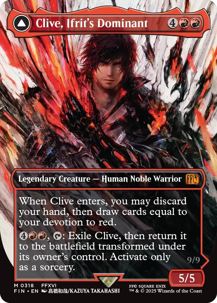 Clive, Ifrit's Dominant // Ifrit, Warden of Inferno (Borderless) (0318) [FINAL FANTASY] | Good Games Morley