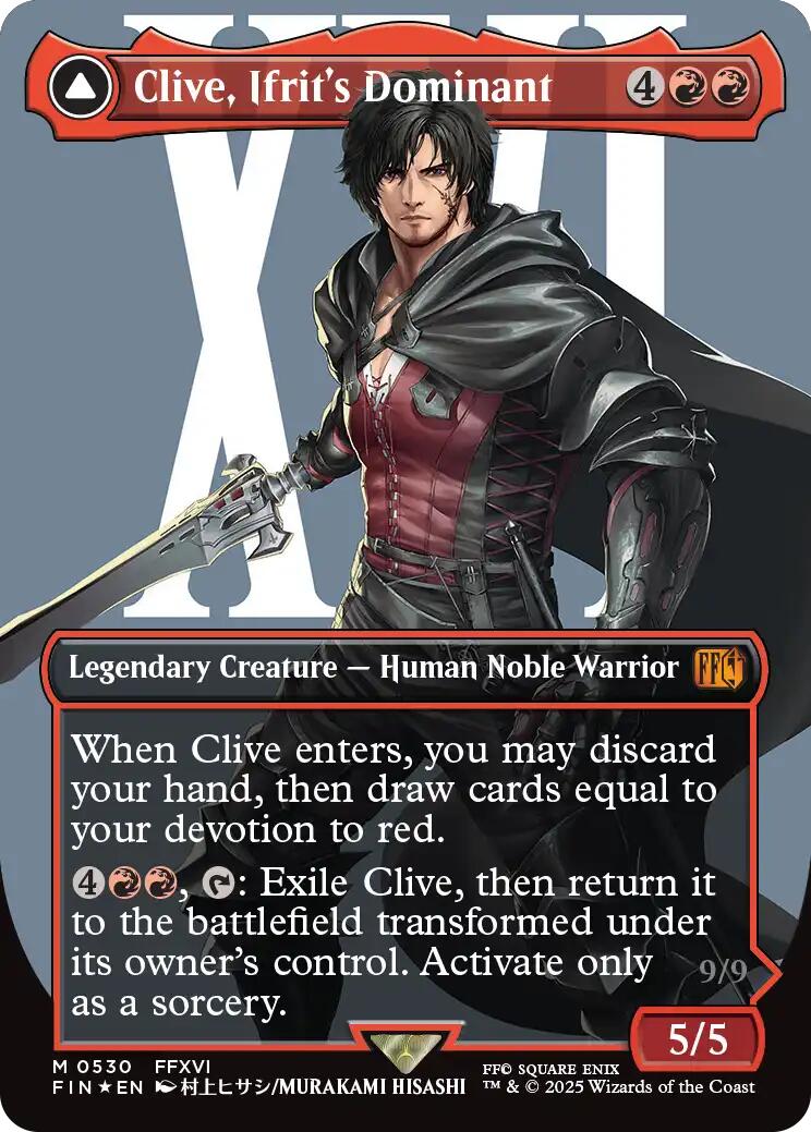 Clive, Ifrit's Dominant // Ifrit, Warden of Inferno (Borderless) (Surge Foil) [FINAL FANTASY] | Good Games Morley