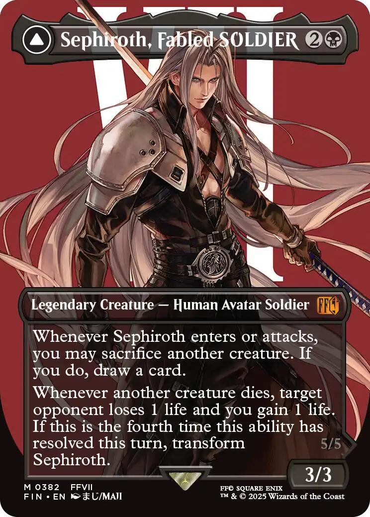 Sephiroth, Fabled SOLDIER // Sephiroth, One-Winged Angel (Borderless) (0382) [FINAL FANTASY] | Good Games Morley