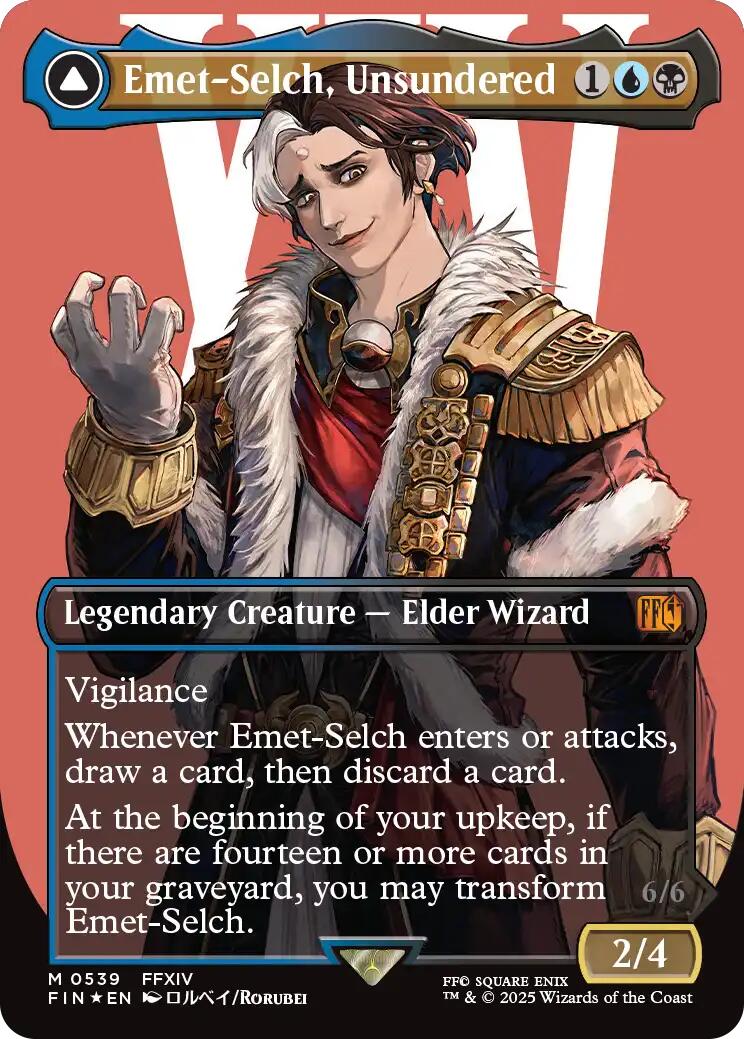 Emet-Selch, Unsundered // Hades, Sorcerer of Eld (Borderless) (Surge Foil) [FINAL FANTASY] | Good Games Morley