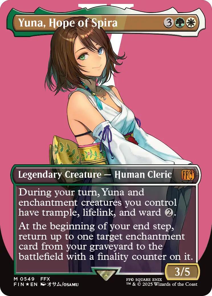 Yuna, Hope of Spira (Borderless) (Surge Foil) [FINAL FANTASY] | Good Games Morley