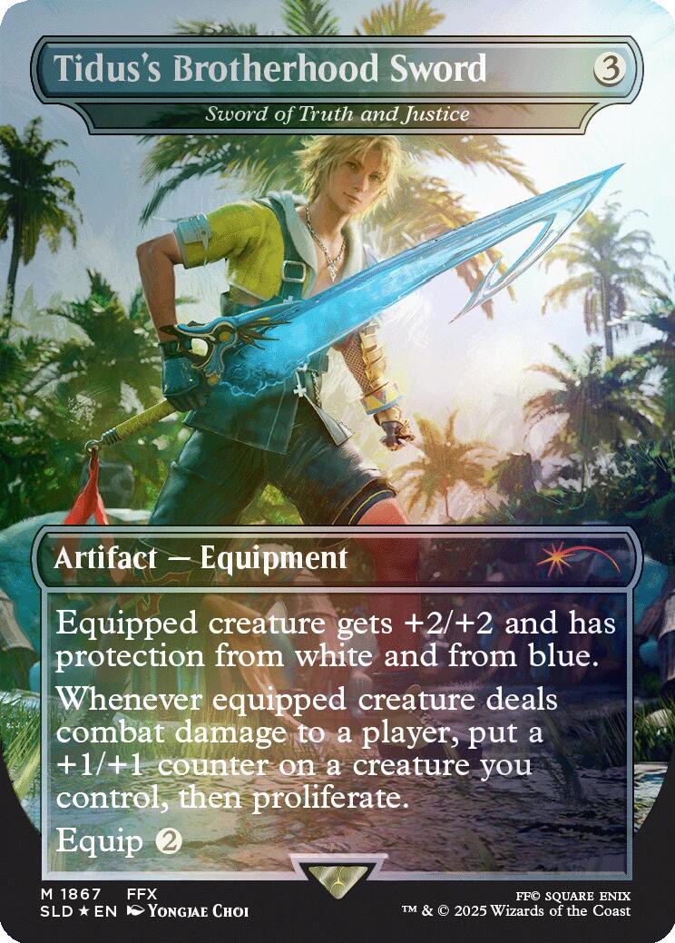 Tidus's Brotherhood Sword - Sword of Truth and Justice (Rainbow Foil) [Secret Lair Drop Series] | Good Games Morley
