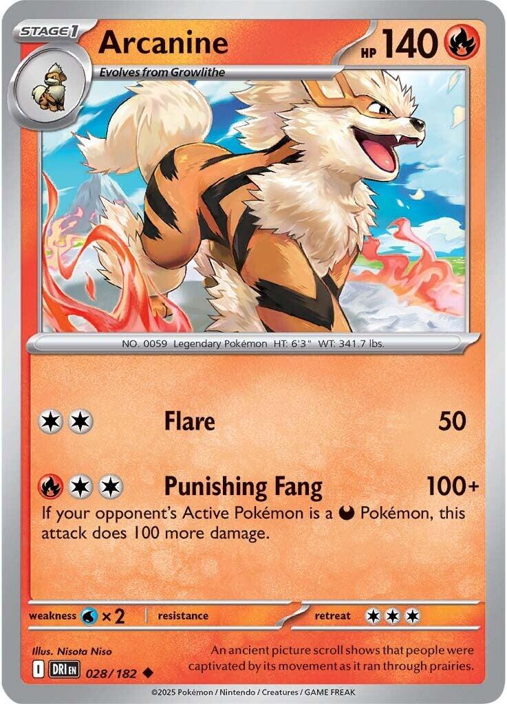 Arcanine (028/182) [Scarlet & Violet: Destined Rivals] | Good Games Morley