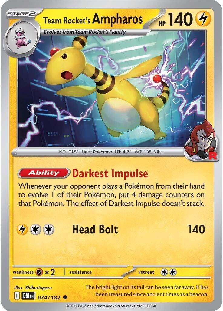 Team Rocket's Ampharos (074/182) [Scarlet & Violet: Destined Rivals] | Good Games Morley