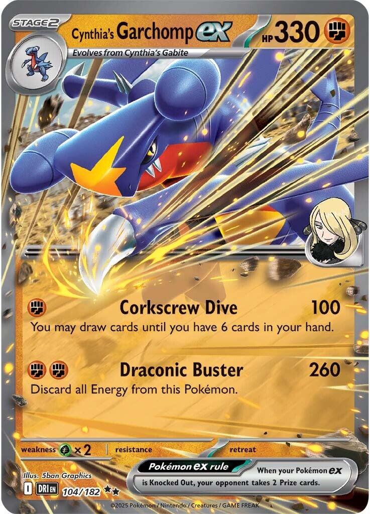 Cynthia's Garchomp ex (104/182) [Scarlet & Violet: Destined Rivals] | Good Games Morley