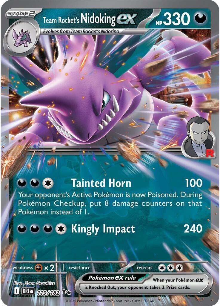 Team Rocket's Nidoking ex (119/182) [Scarlet & Violet: Destined Rivals] | Good Games Morley