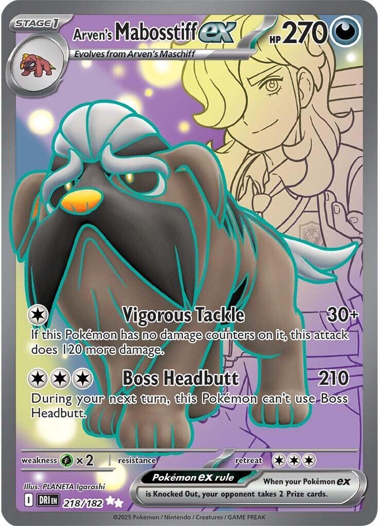 Arven's Mabosstiff ex (218/182) [Scarlet & Violet: Destined Rivals] | Good Games Morley