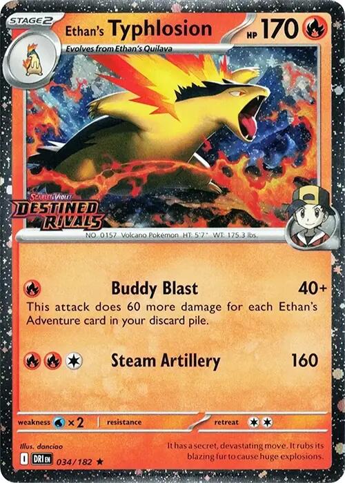 Ethan's Typhlosion (034/182) (Destined Rivals Stamp) [Scarlet & Violet: Destined Rivals] | Good Games Morley