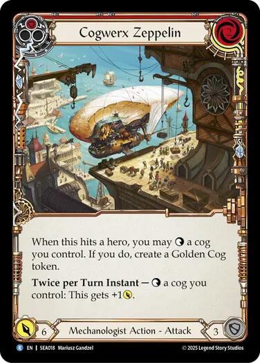 Cogwerx Zeppelin (Red) [SEA018] (High Seas)  Rainbow Foil | Good Games Morley