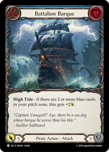 Battalion Barque (Blue) [SEA154] (High Seas)  Rainbow Foil | Good Games Morley