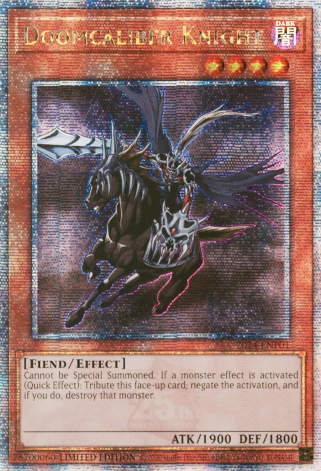 Doomcaliber Knight [2024-ENP01] Quarter Century Secret Rare | Good Games Morley
