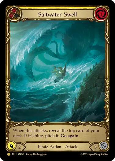 Saltwater Swell (Yellow) (Treasure) [SEA142] (High Seas)  Cold Foil | Good Games Morley