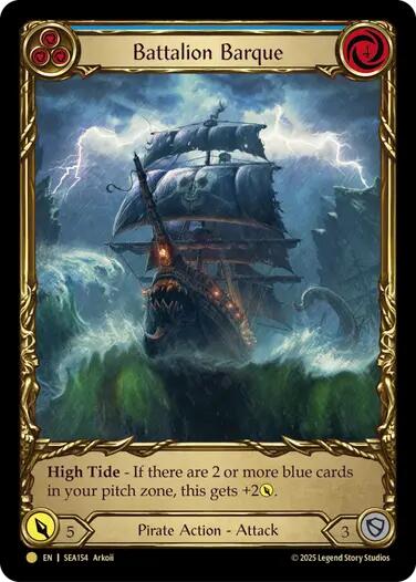 Battalion Barque (Blue) (Treasure) [SEA154] (High Seas)  Cold Foil | Good Games Morley
