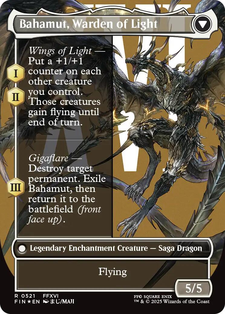 Dion, Bahamut's Dominant // Bahamut, Warden of Light (Borderless) (Surge Foil) [FINAL FANTASY] | Good Games Morley