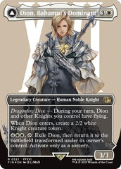 Dion, Bahamut's Dominant // Bahamut, Warden of Light (Borderless) (Surge Foil) [FINAL FANTASY] | Good Games Morley
