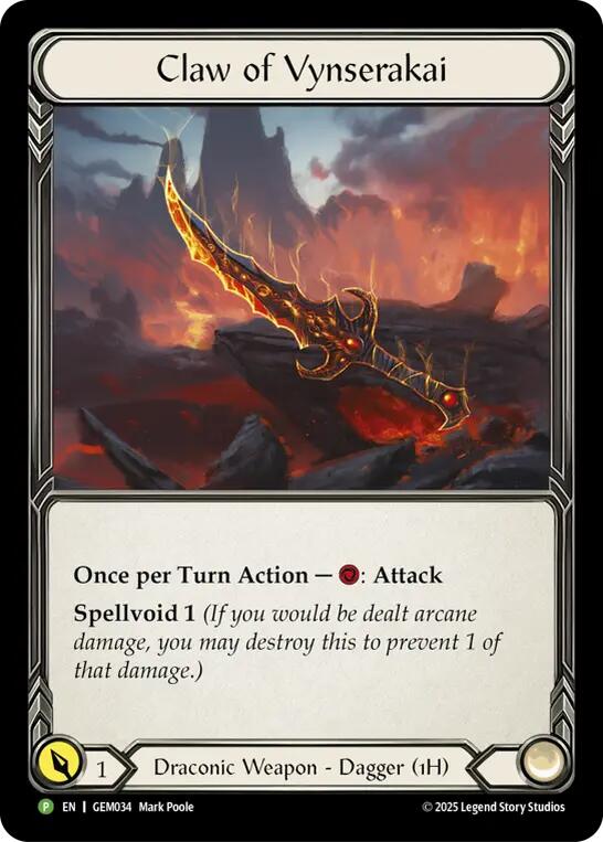Claw of Vynserakai [GEM034] (GEM Pack 2)  Cold Foil | Good Games Morley