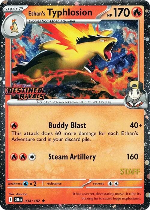 Ethan's Typhlosion (034/182) (Prerelease Staff) [Scarlet & Violet: Destined Rivals] | Good Games Morley