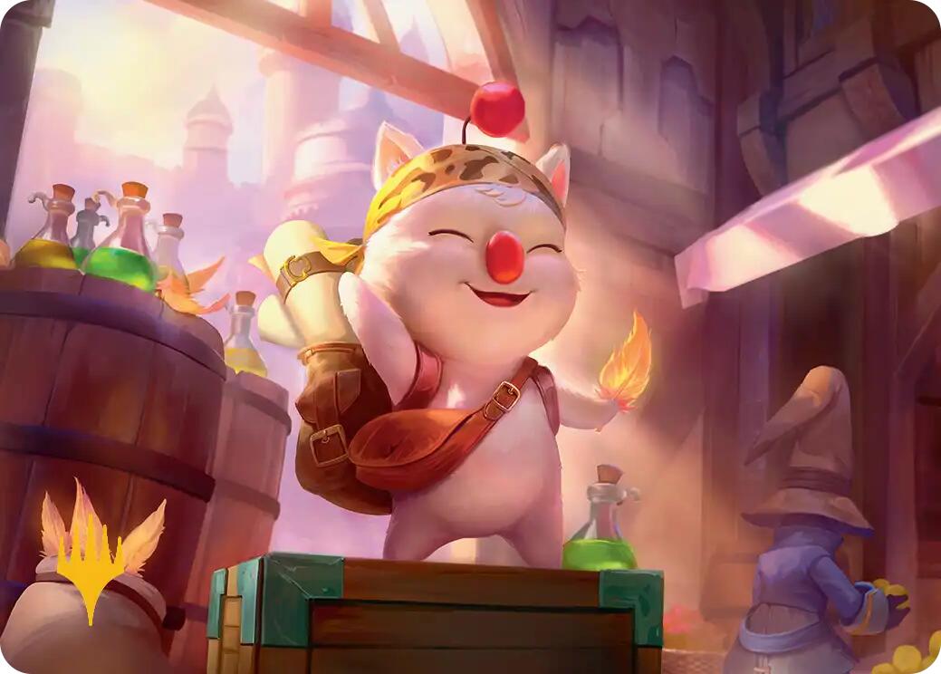 Stiltzkin, Moogle Merchant Art Card (Gold-Stamped Planeswalker Symbol) [FINAL FANTASY Art Series] | Good Games Morley