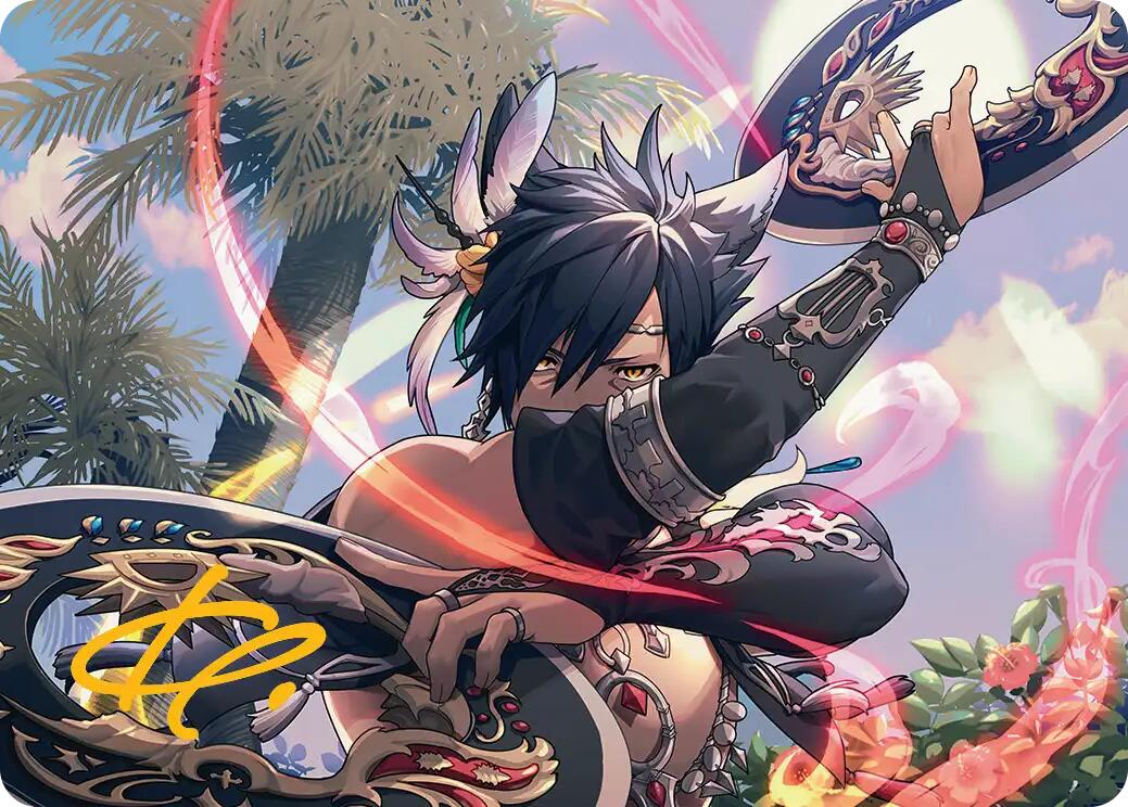 Dancer's Chakrams Art Card (Gold-Stamped Signature) [FINAL FANTASY Art Series] | Good Games Morley