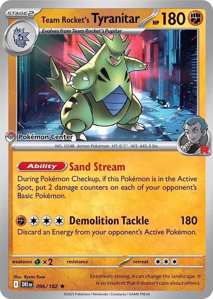 Team Rocket's Tyranitar (096/182) (Pokemon Center Exclusive) [Miscellaneous Cards] | Good Games Morley