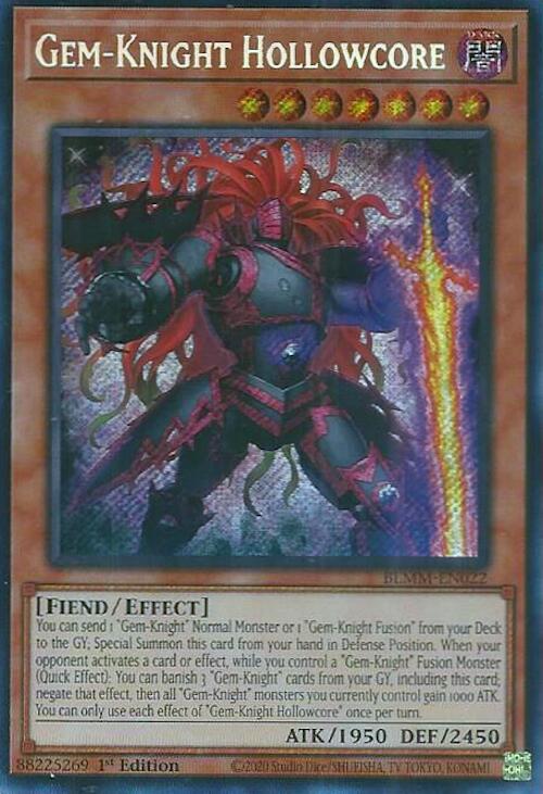Gem-Knight Hollowcore [BLMM-EN022] Secret Rare | Good Games Morley