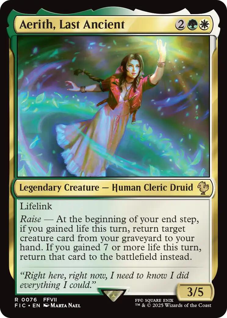 Aerith, Last Ancient (Surge Foil) [FINAL FANTASY Commander] | Good Games Morley