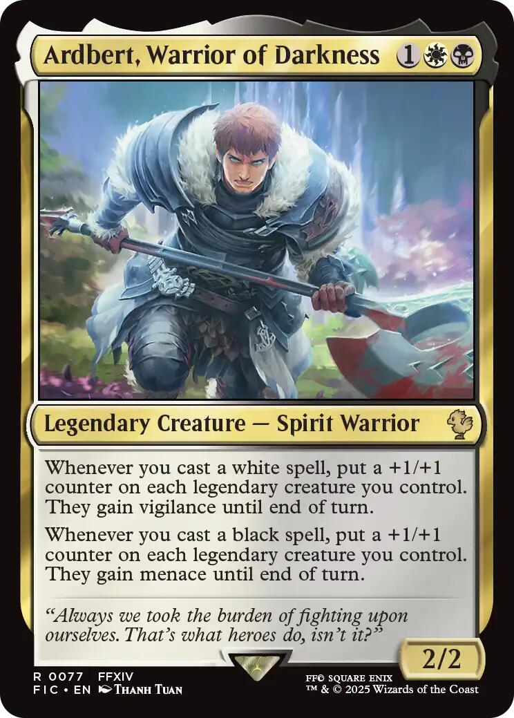 Ardbert, Warrior of Darkness (Surge Foil) [FINAL FANTASY Commander] | Good Games Morley