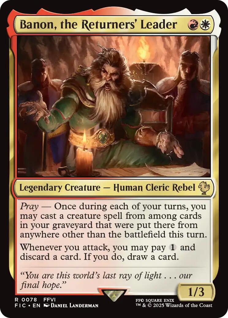 Banon, the Returners' Leader (Surge Foil) [FINAL FANTASY Commander] | Good Games Morley