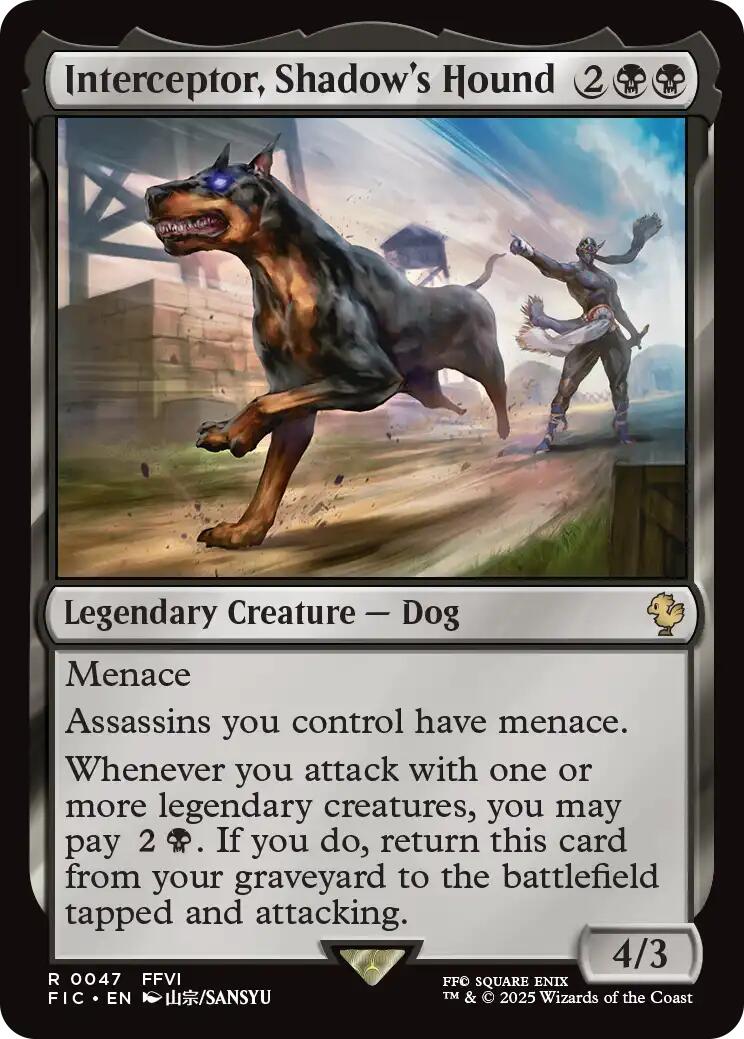 Interceptor, Shadow's Hound (Surge Foil) [FINAL FANTASY Commander] | Good Games Morley