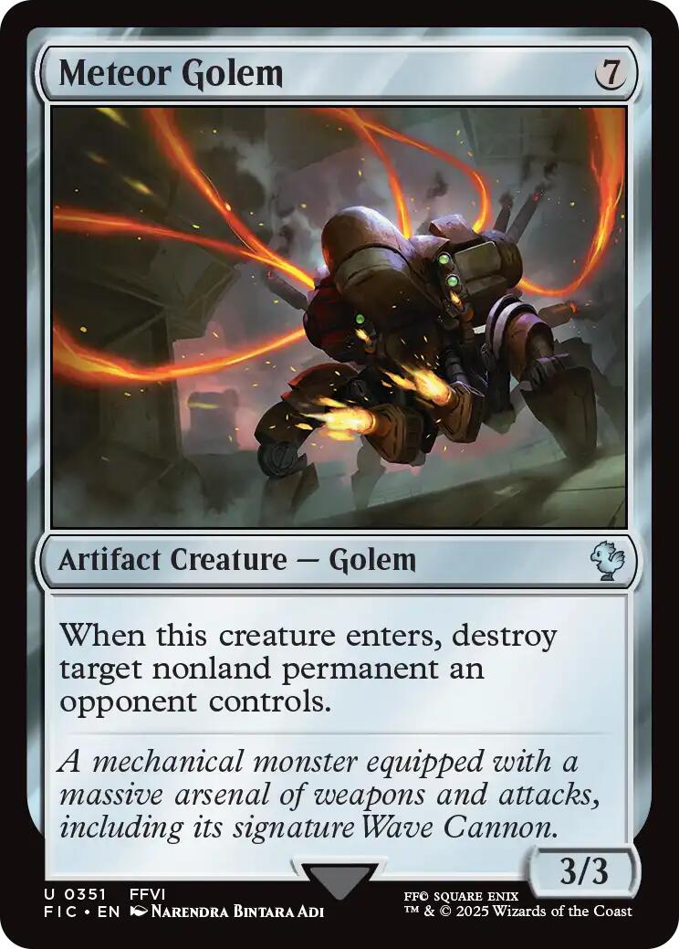 Meteor Golem (Surge Foil) [FINAL FANTASY Commander] | Good Games Morley