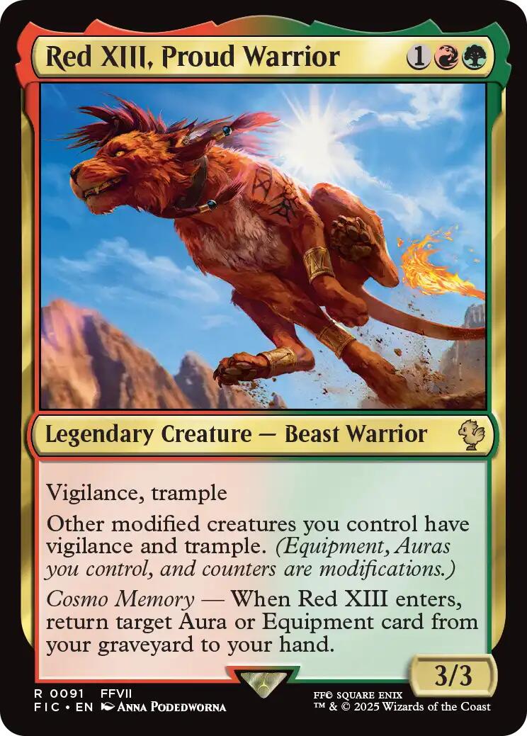 Red XIII, Proud Warrior (Surge Foil) [FINAL FANTASY Commander] | Good Games Morley
