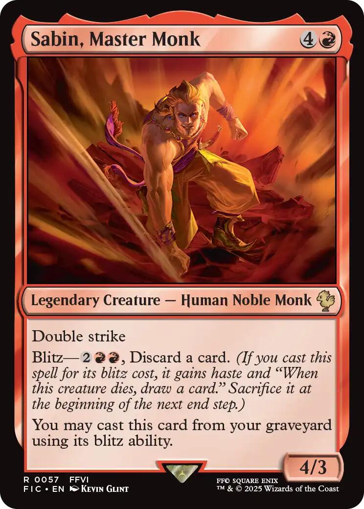 Sabin, Master Monk (Surge Foil) [FINAL FANTASY Commander] | Good Games Morley