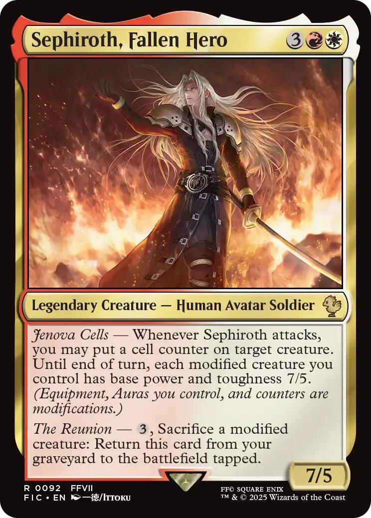 Sephiroth, Fallen Hero (Surge Foil) [FINAL FANTASY Commander] | Good Games Morley