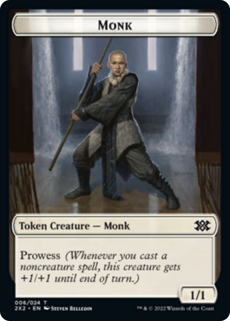 Bear // Monk Double-Sided Token [Double Masters 2022 Tokens] | Good Games Morley