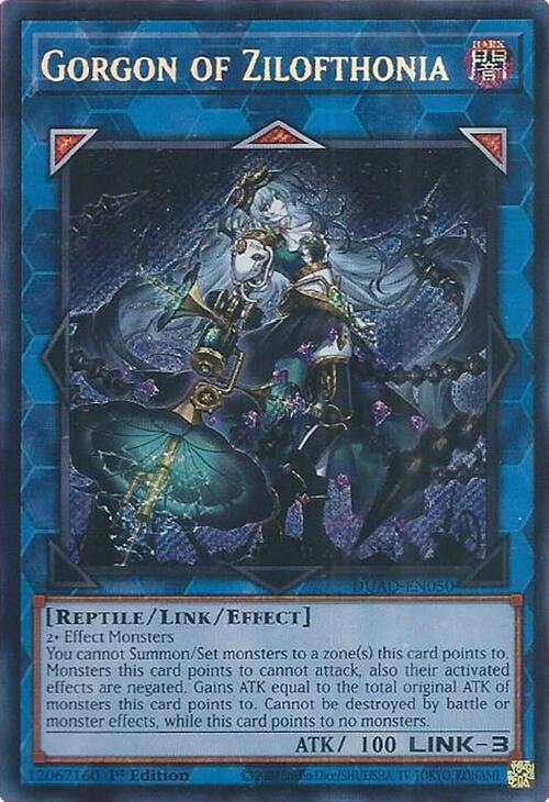 Gorgon of Zilofthonia [DUAD-EN050] Secret Rare | Good Games Morley