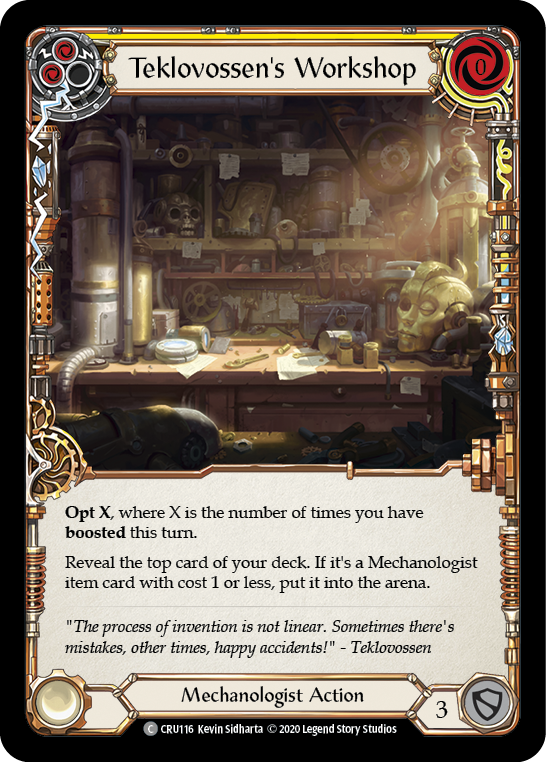 Teklovossen's Workshop (Yellow) [CRU116] (Crucible of War)  1st Edition Rainbow Foil | Good Games Morley