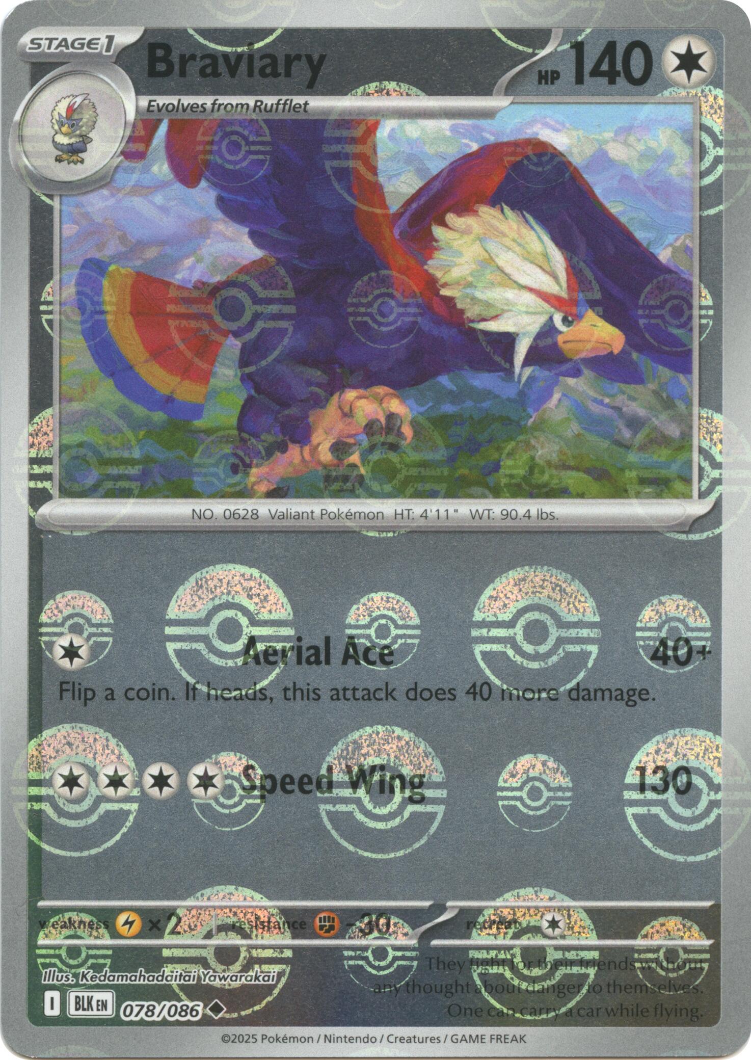 Braviary (078/086) (Poke Ball Pattern) [Scarlet & Violet: Black Bolt] | Good Games Morley